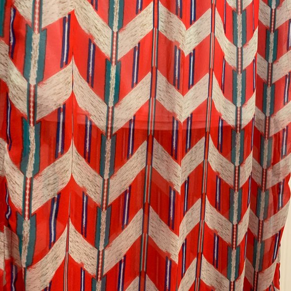 Pacsun Kirra Red and Blue Aztec Striped Maxi Skirt - Picture 4 of 7